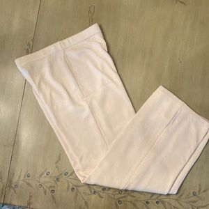 St John knits wide leg hi waist cream off white wool rayon 6 M pant super chic !